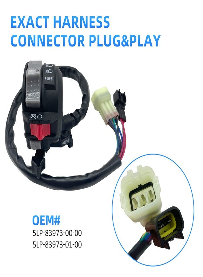 JAVIK Control Switch Button Engine Start Run Off Headlight for Yamaha ATV Big Bear 250 400 Bruin 250 350 Grizzly 350 400 660 Kodiak 400 450 Raptor 350 660 Wolverine 350 450 YFM,OEM#5LP-83973-01-00 - Image 4